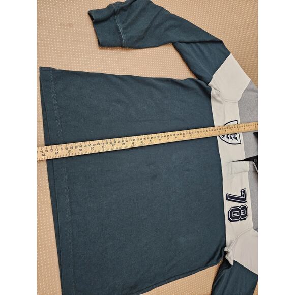 Chaps Polo Shirt Men's Size Medium Colorblock Vent Rugby Long Sleeve - Picture 12 of 12
